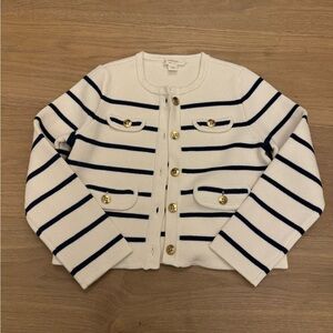 NWOT Crewcuts Girls' Emilie sweater lady jacket in stripe size 4-5